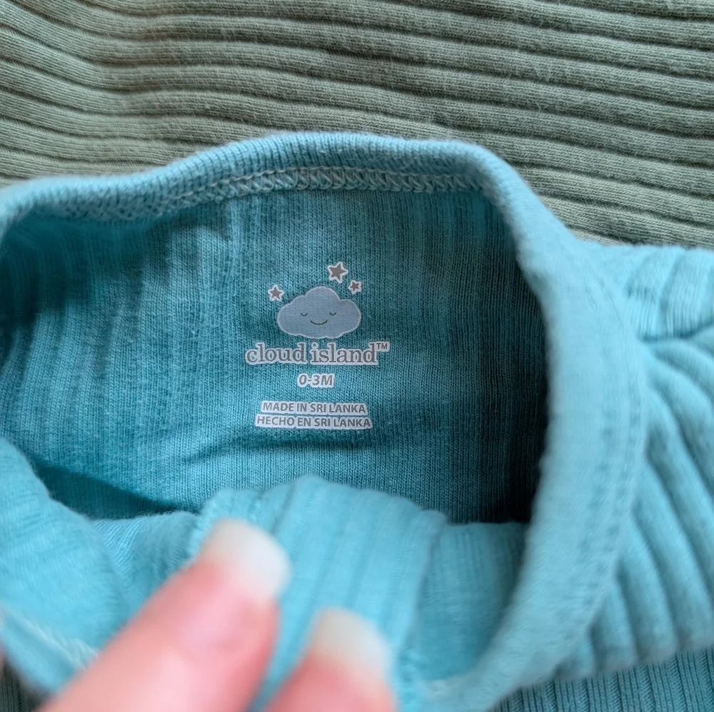 Cloud Island Ribbed Baby Rompers